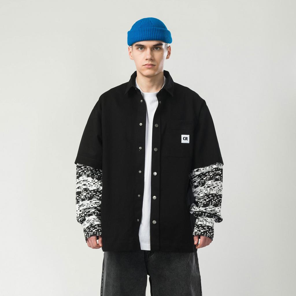 Рубашка CODERED Glitch Stripes Arm Черный