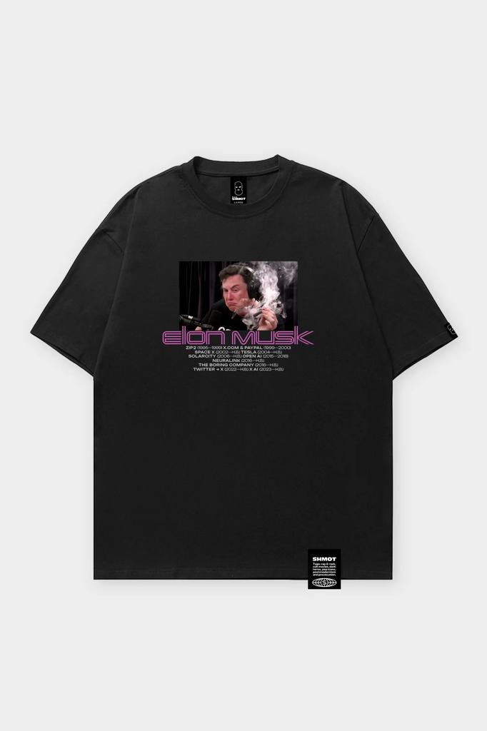 Футболка SHMOT "ELON MUSK", MONO черный