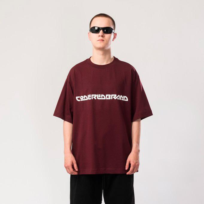 Футболка CODERED Over T Piping Font Вишнёвый тёмный