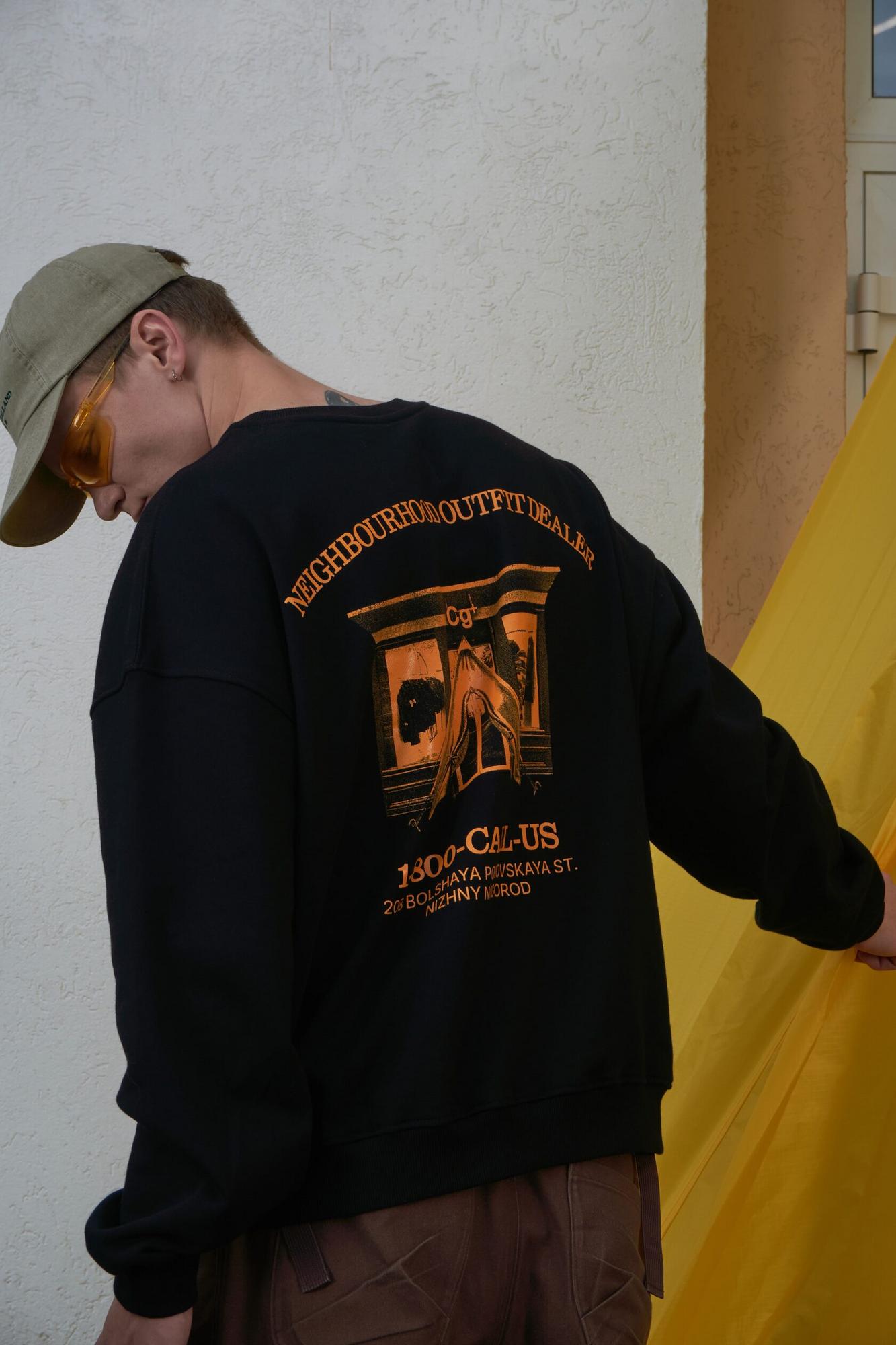Свитшот Called a Garment Headquarters Black