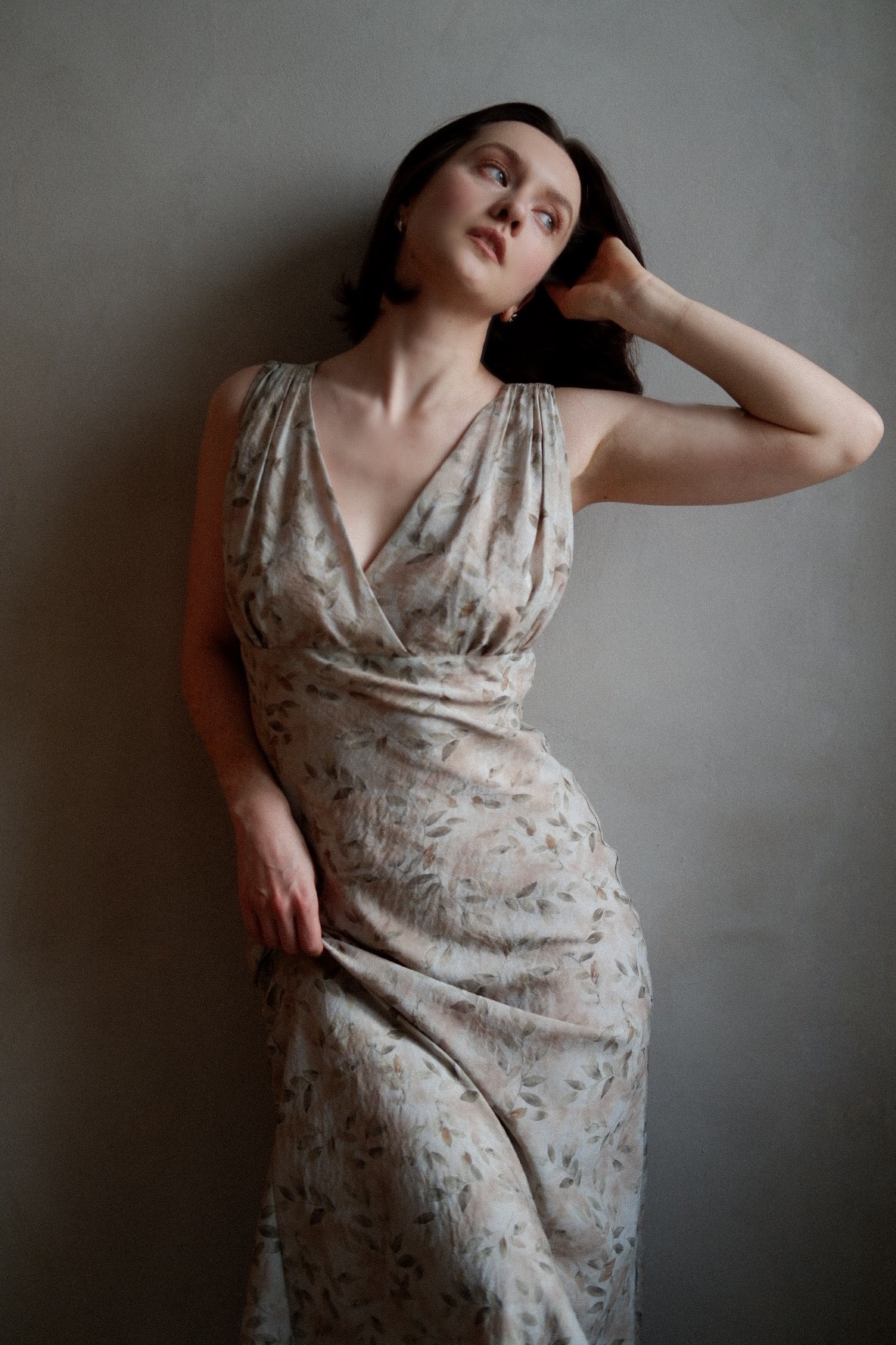 Платье из шифона в цветочек