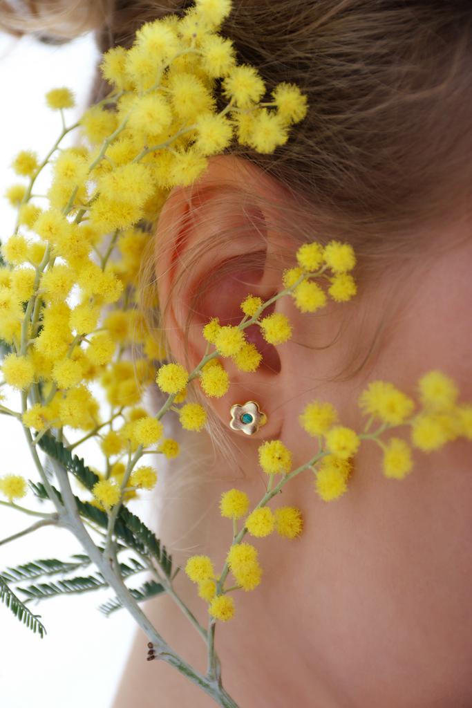 серьги-пусеты с цветочками