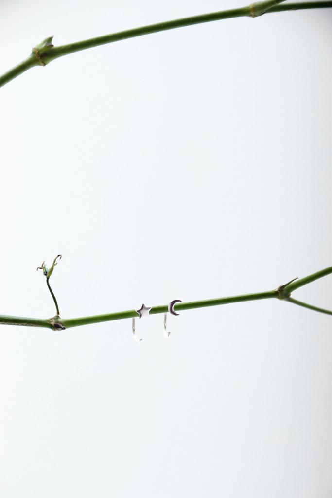 серьги-продевки звезда и луна