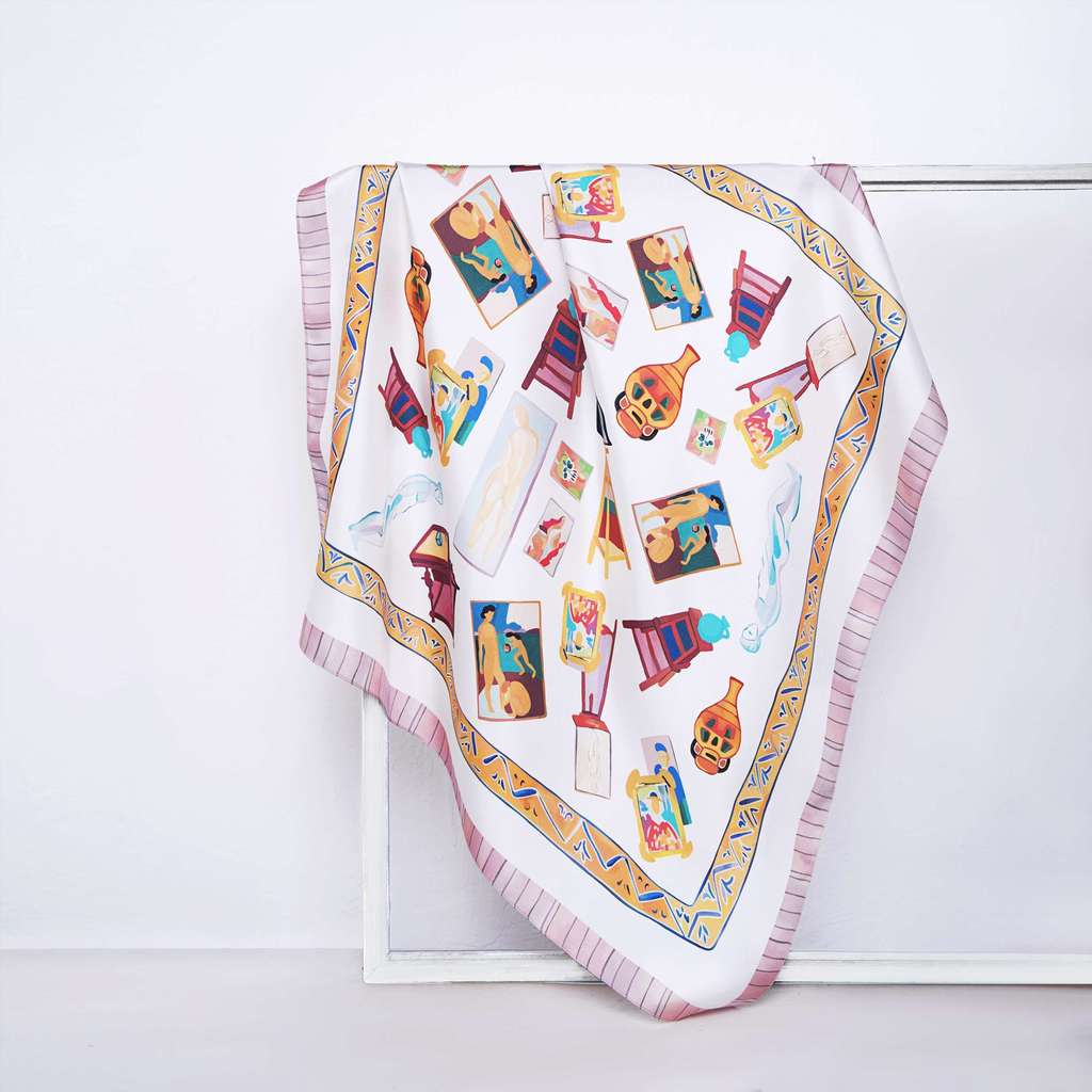 Платок-каре "В мастерской"