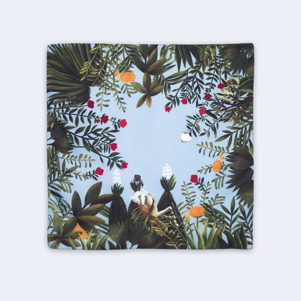 Платок-паше "Нападение ягуара на лошадь"