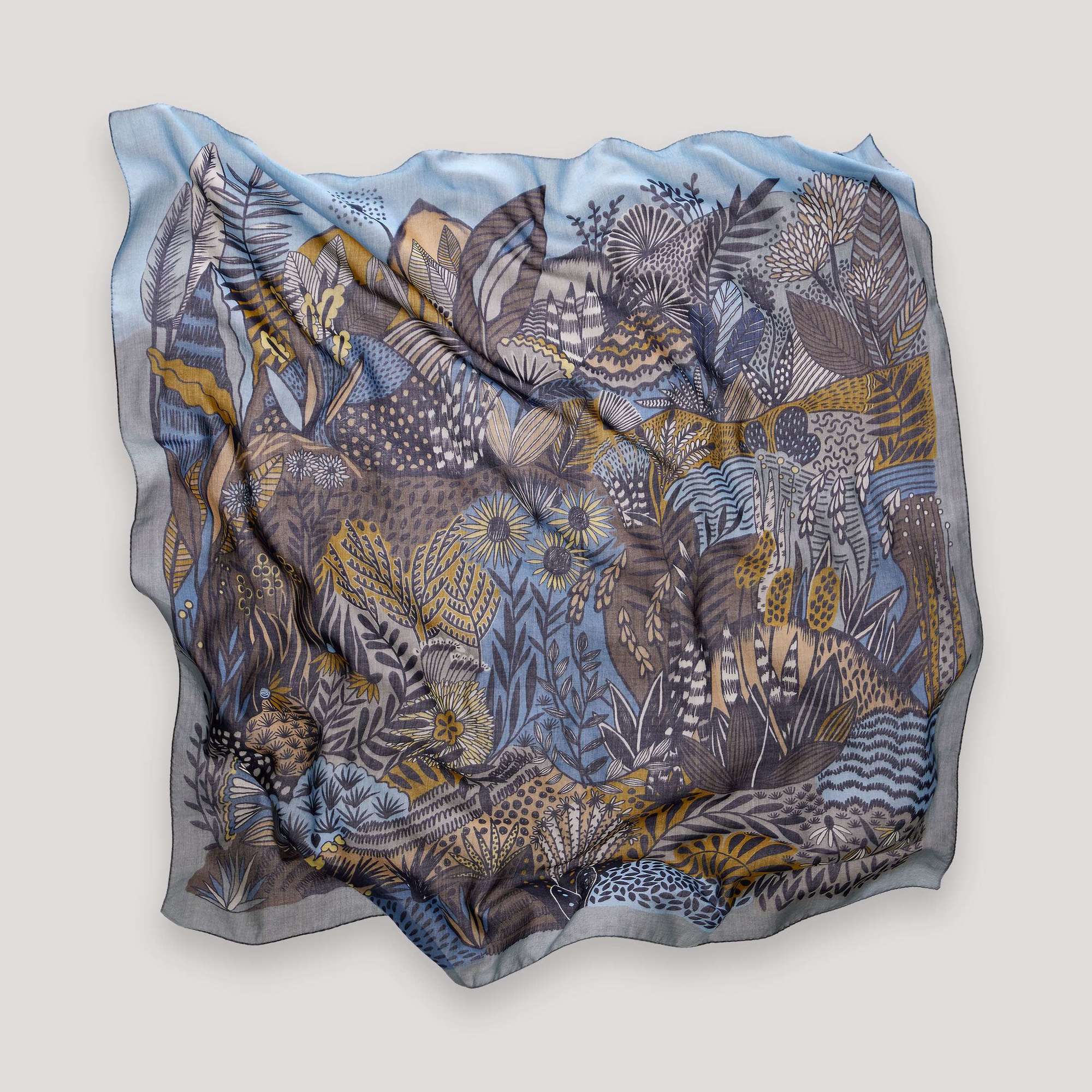 Шаль "Цикорий" (голубой)