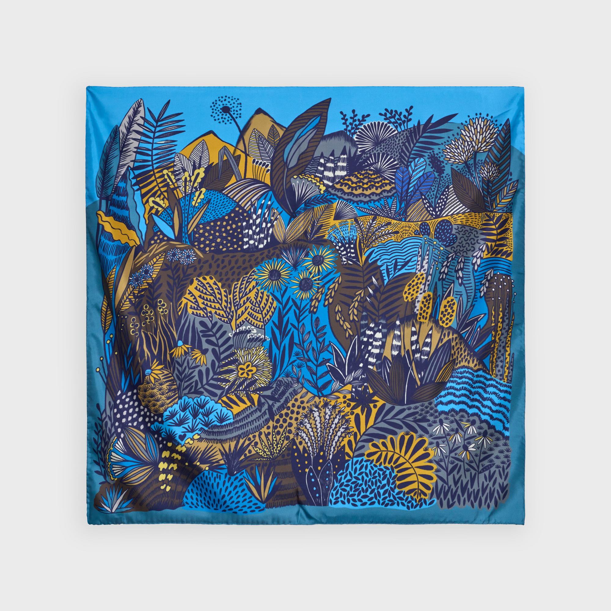 Платок-каре "Цикорий" (голубой)