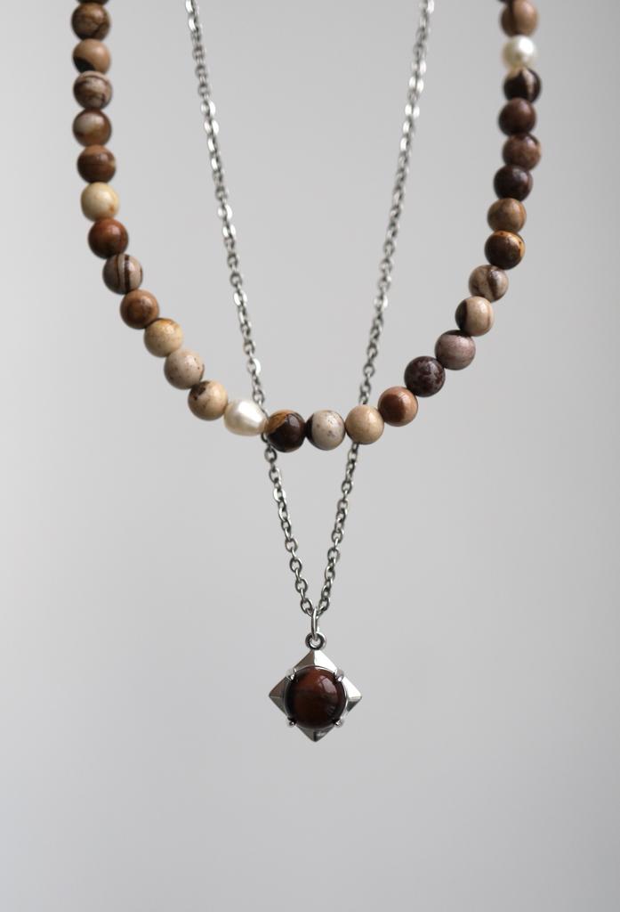 Brown Set | Сет из яшмы и тигрового глаза