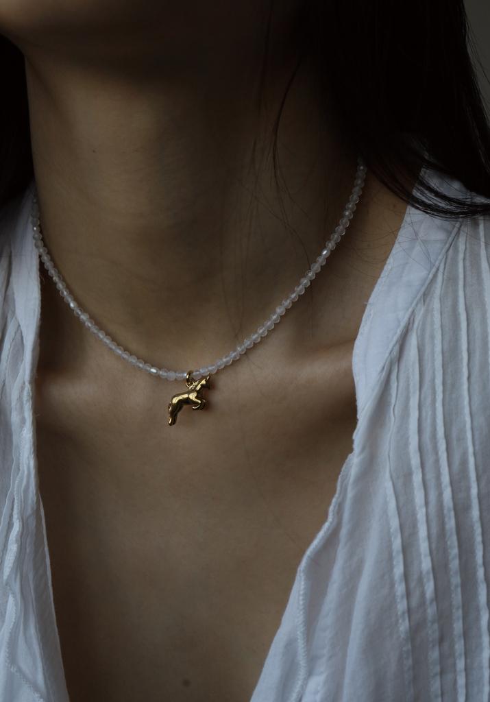 Колье из лунного камня Единорог I Moonstone Unicorn