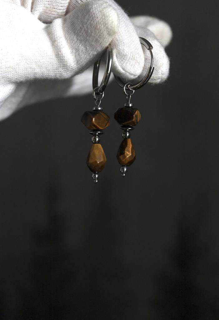 Серьги с тигровым глазом