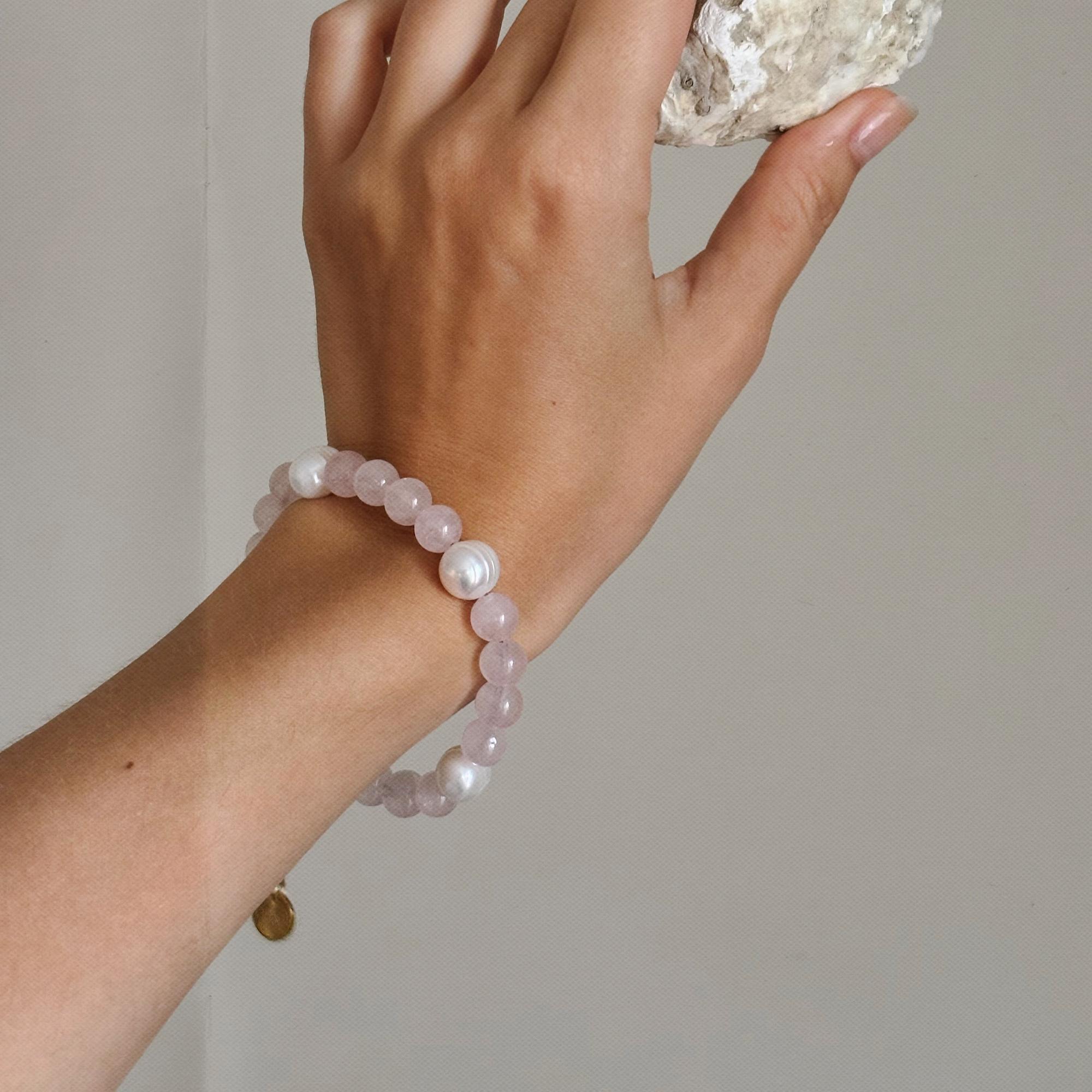 Браслет REBEL из розового кварца