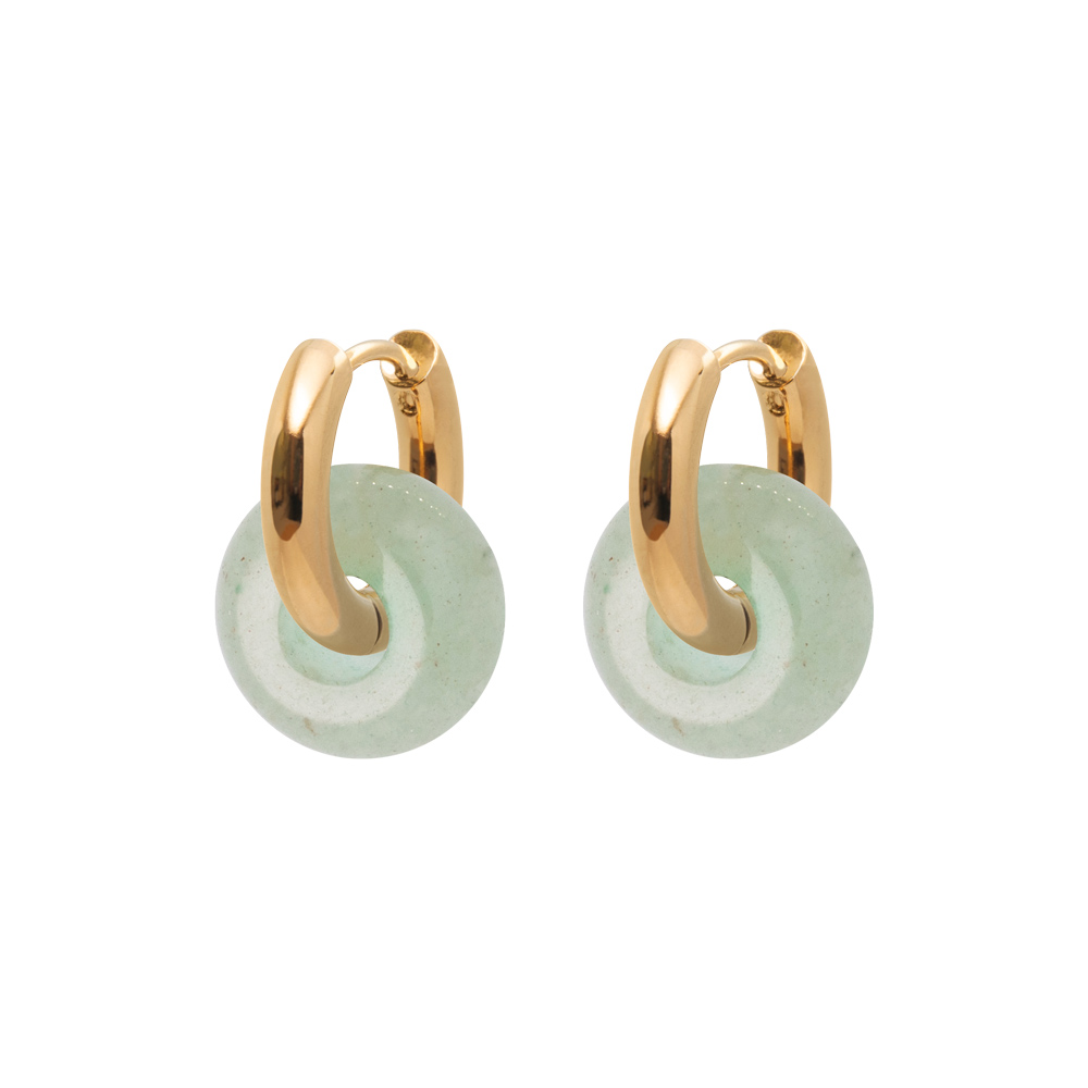 Серьги JUNE с пончиками из авантюрина