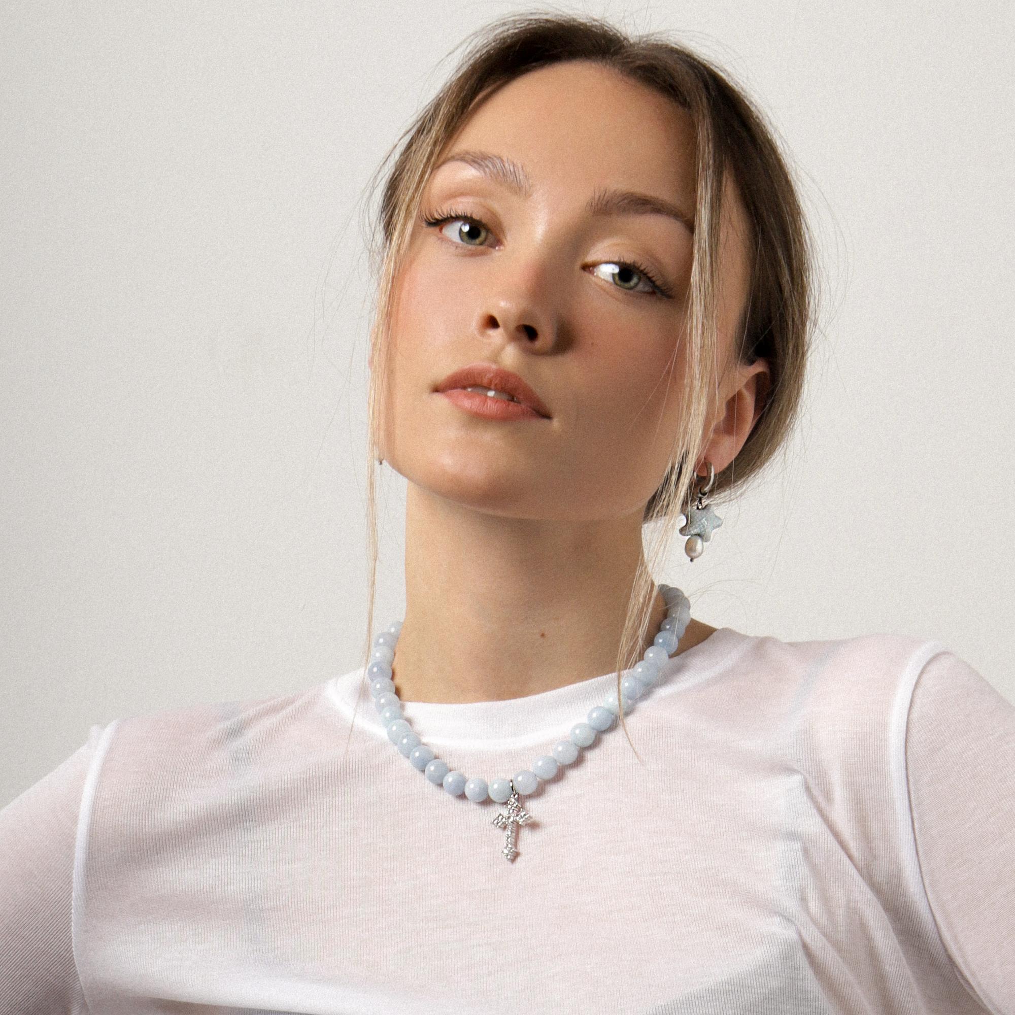 Чокер MISTY из аквамарина