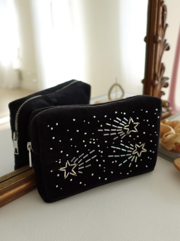 Косметичка из бархата "SILVER STARS"