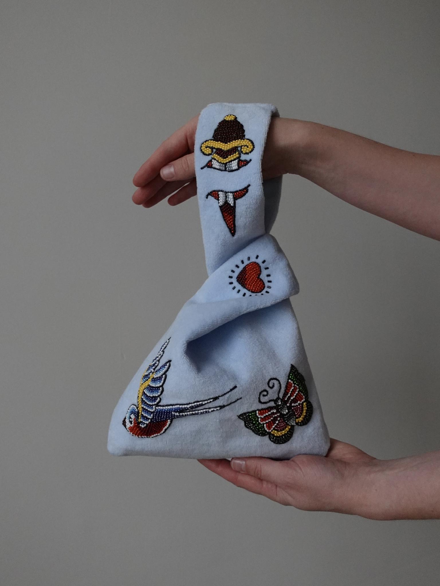 Japanese Knot Bag "Old School Tattoo"