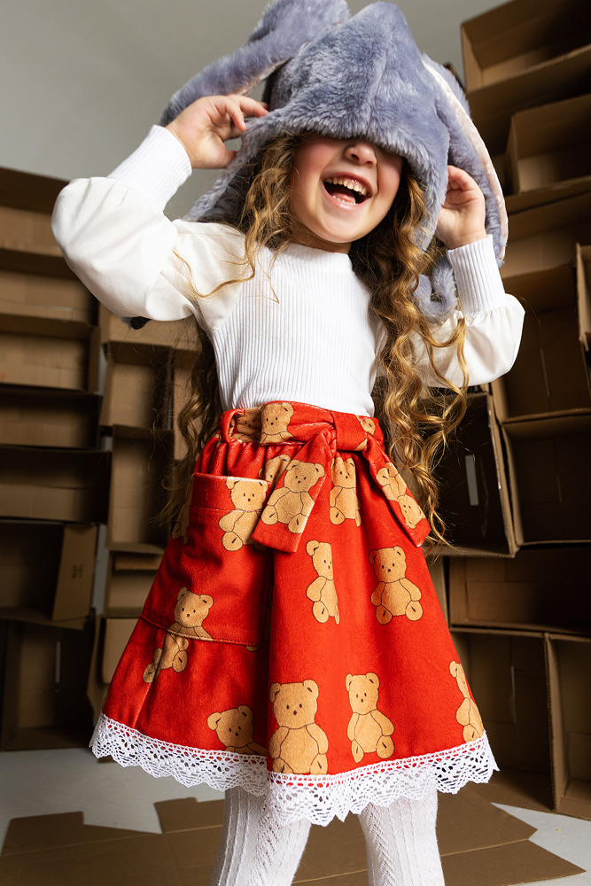 Юбочка-колокол из плюша