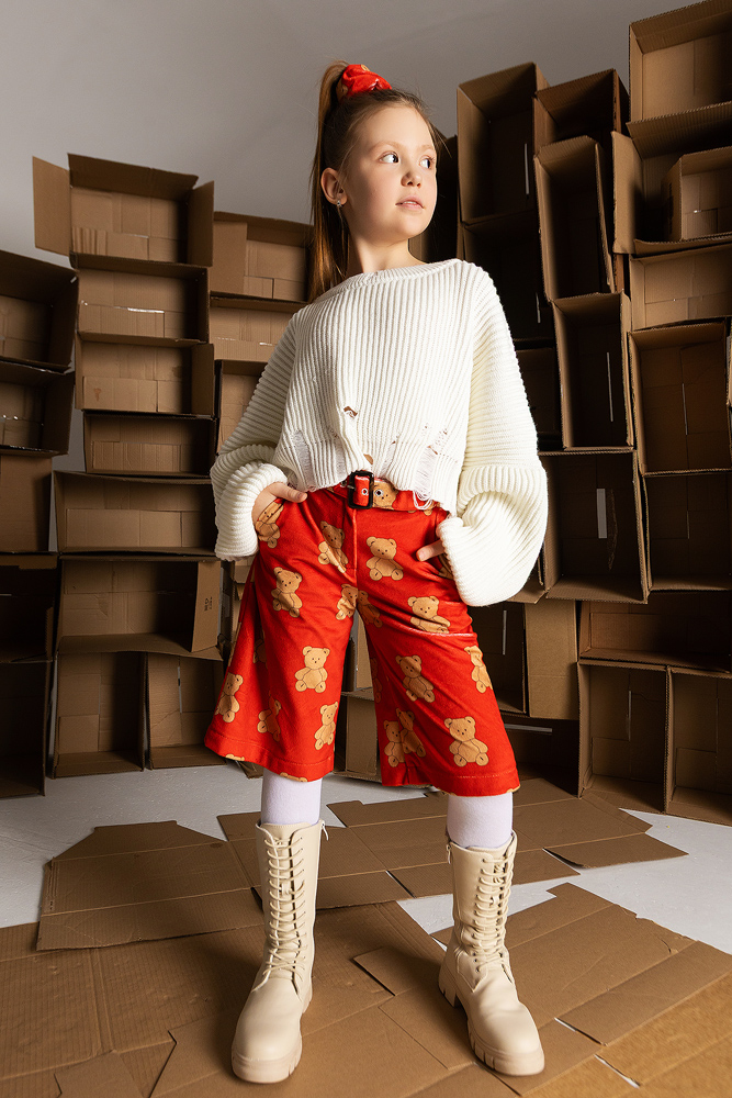 Удлиненные шорты из плюша