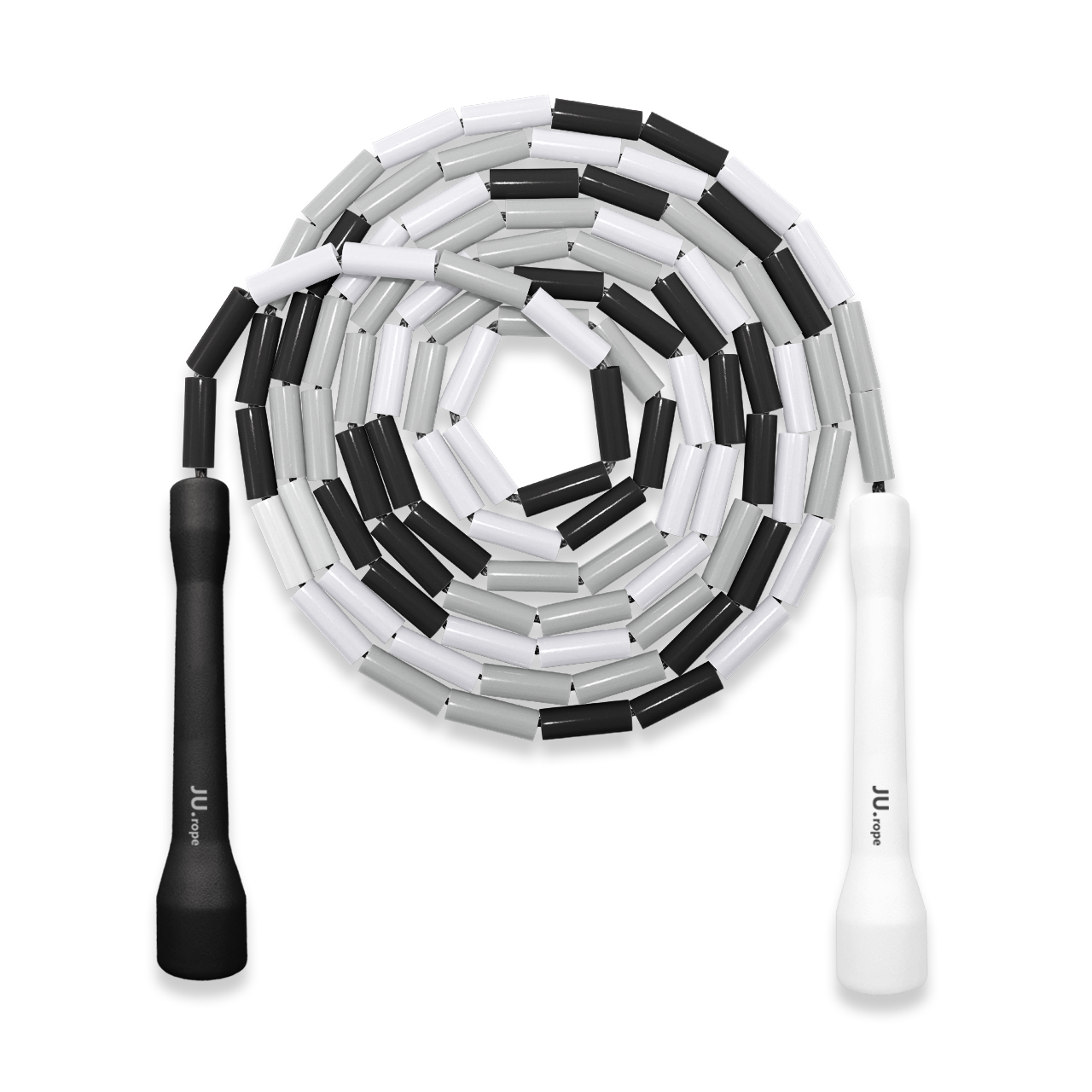 Скакалка звеньевая черно-серо-белый черно-белые ручки