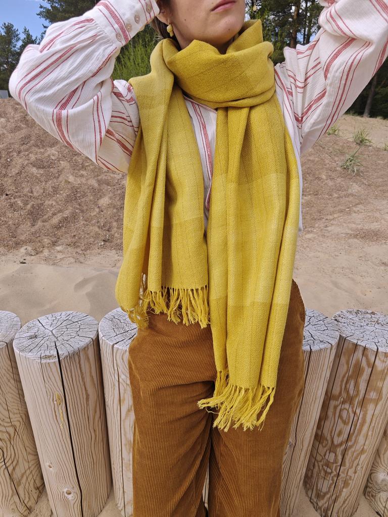 Шарф из шерсти и хлопка Кукурузное Поле