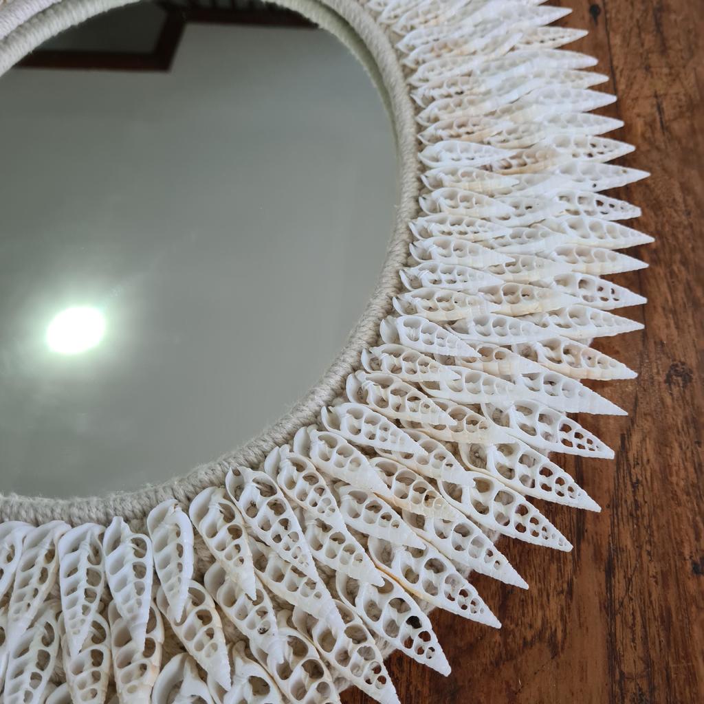 Зеркало белые острые ракушки