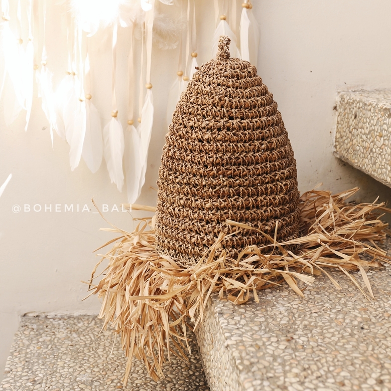 Абажур плетеный с бахрамой 30-40см