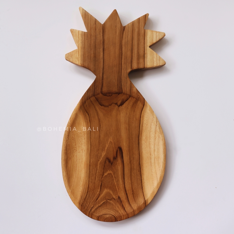 Плоское блюдо ананас из дерева тик