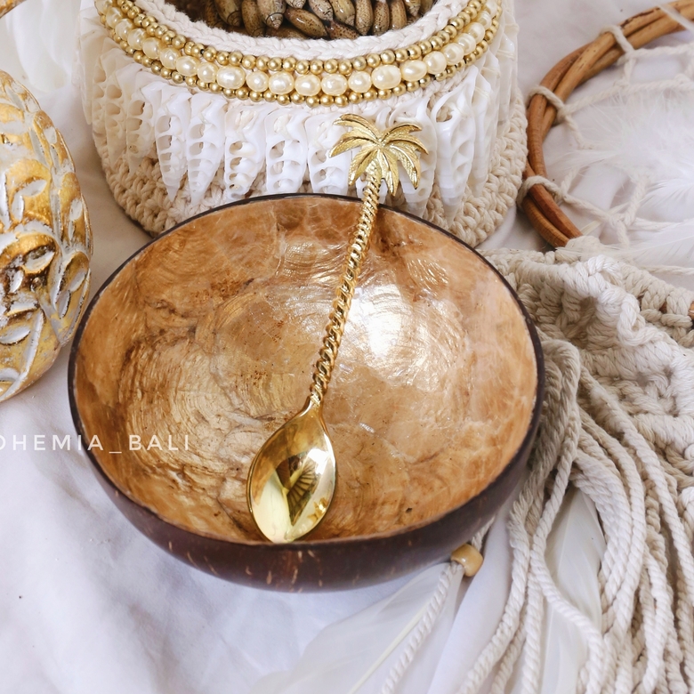 Десертная ложка из бронзы пальма 15см