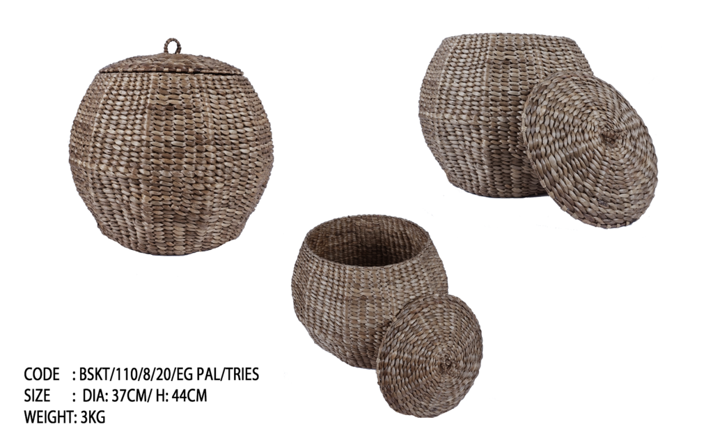 Basket with lid  Water Hyacinth 8
