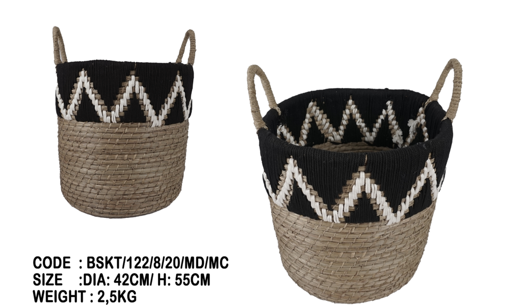 Basket palm leaf + macrame 14