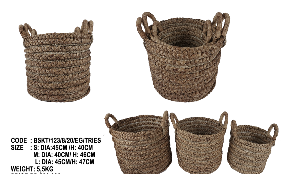 Basket water hyacinth + sea grass 15