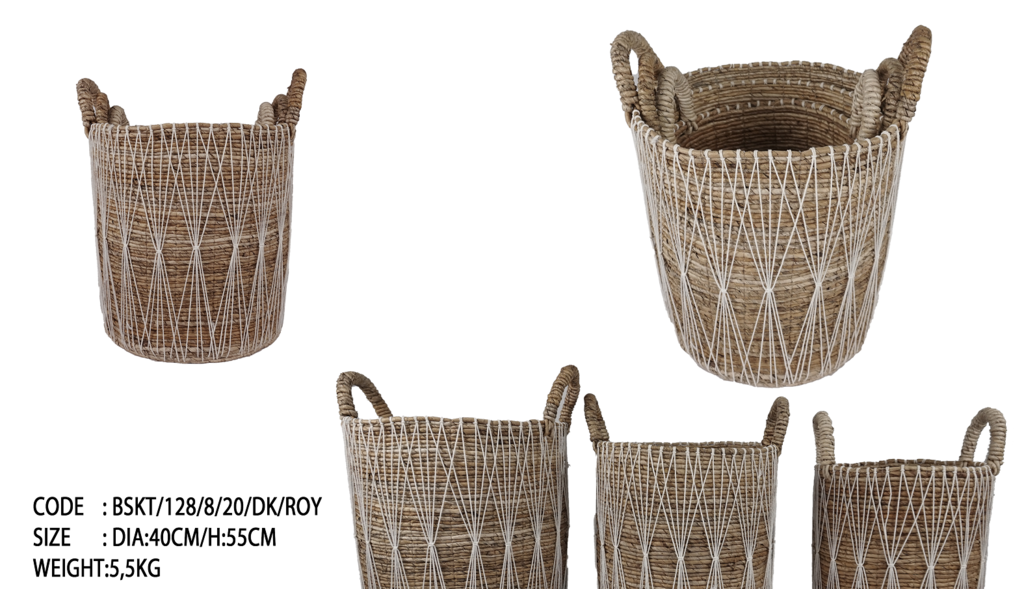 Basket banana leaf + macrame 18