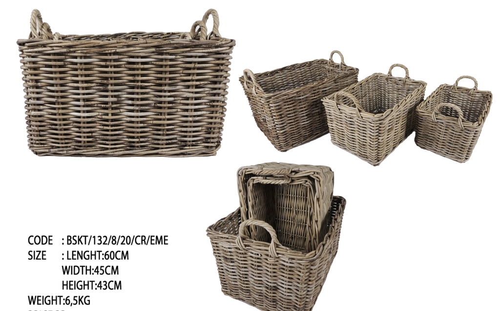 Basket natural rattan 22