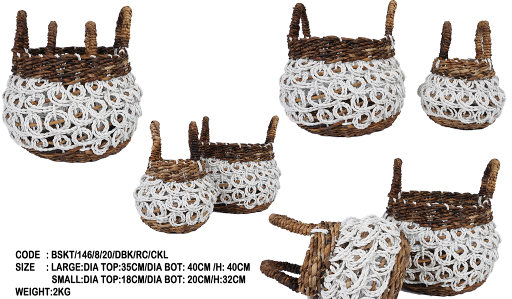 Baskets banana leaf + macrame 33