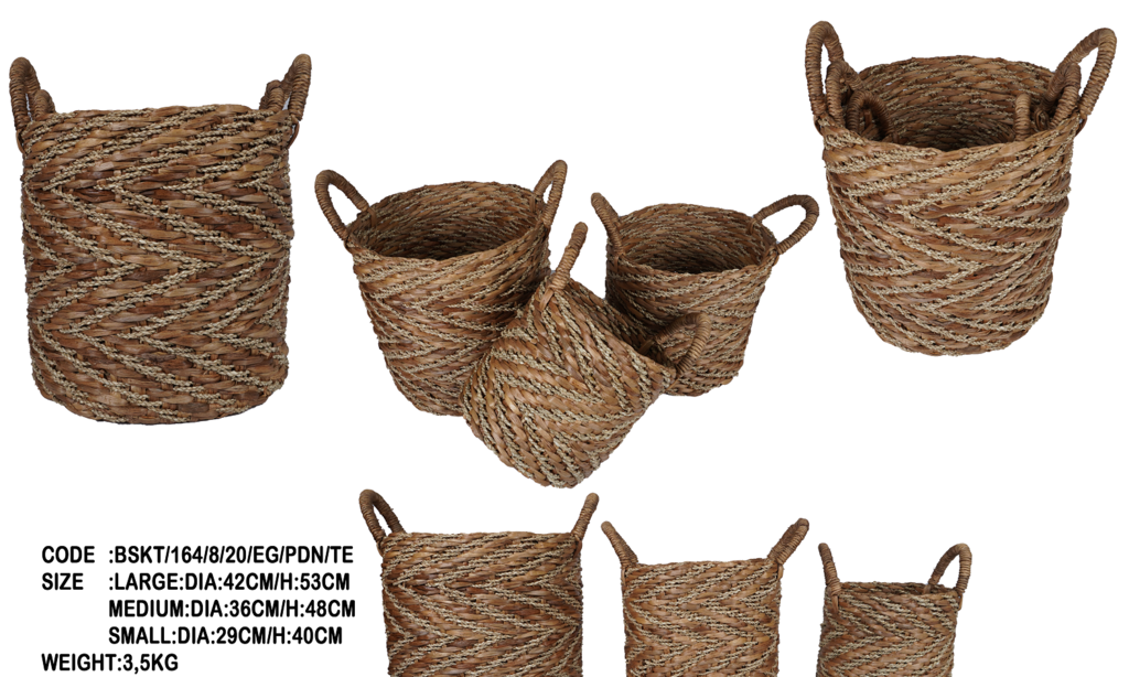 Baskets water hyacinth + sea grass 39