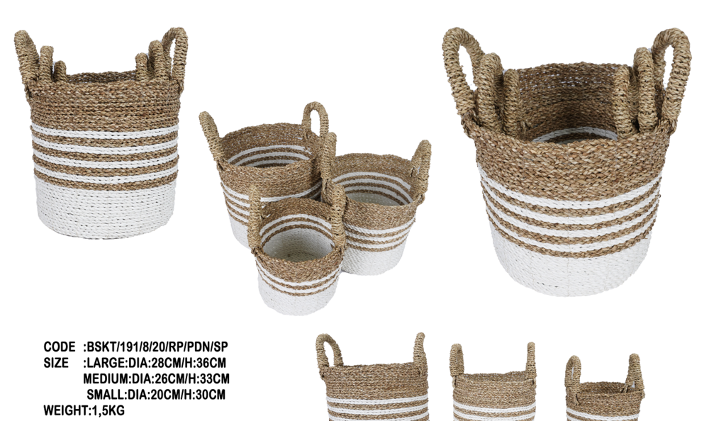 Basket sea grass + plastic recycling 61