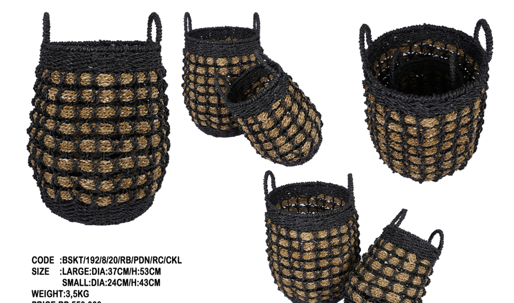 Basket sea grass + plastic recycling 62