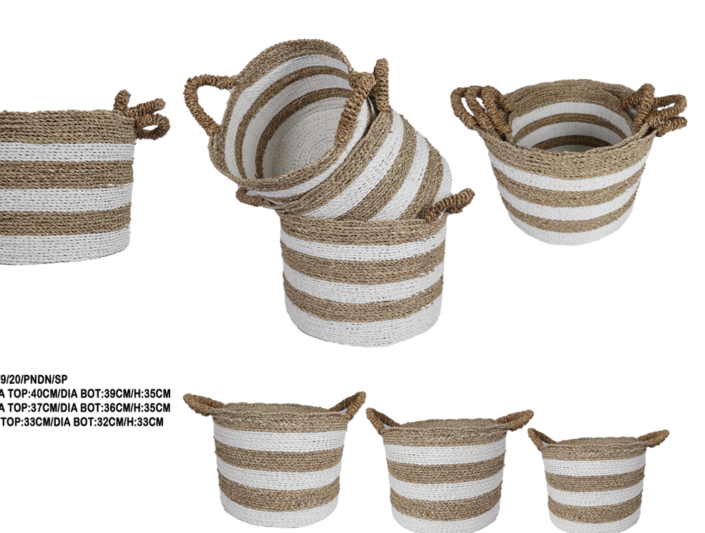 Basket sea grass + plastic recycling 72