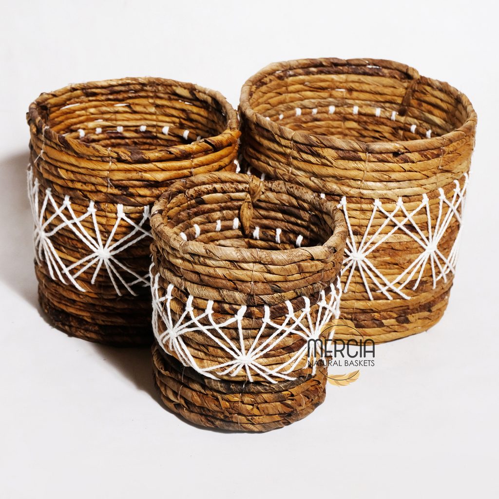 Basket banana leaf + macrame 85