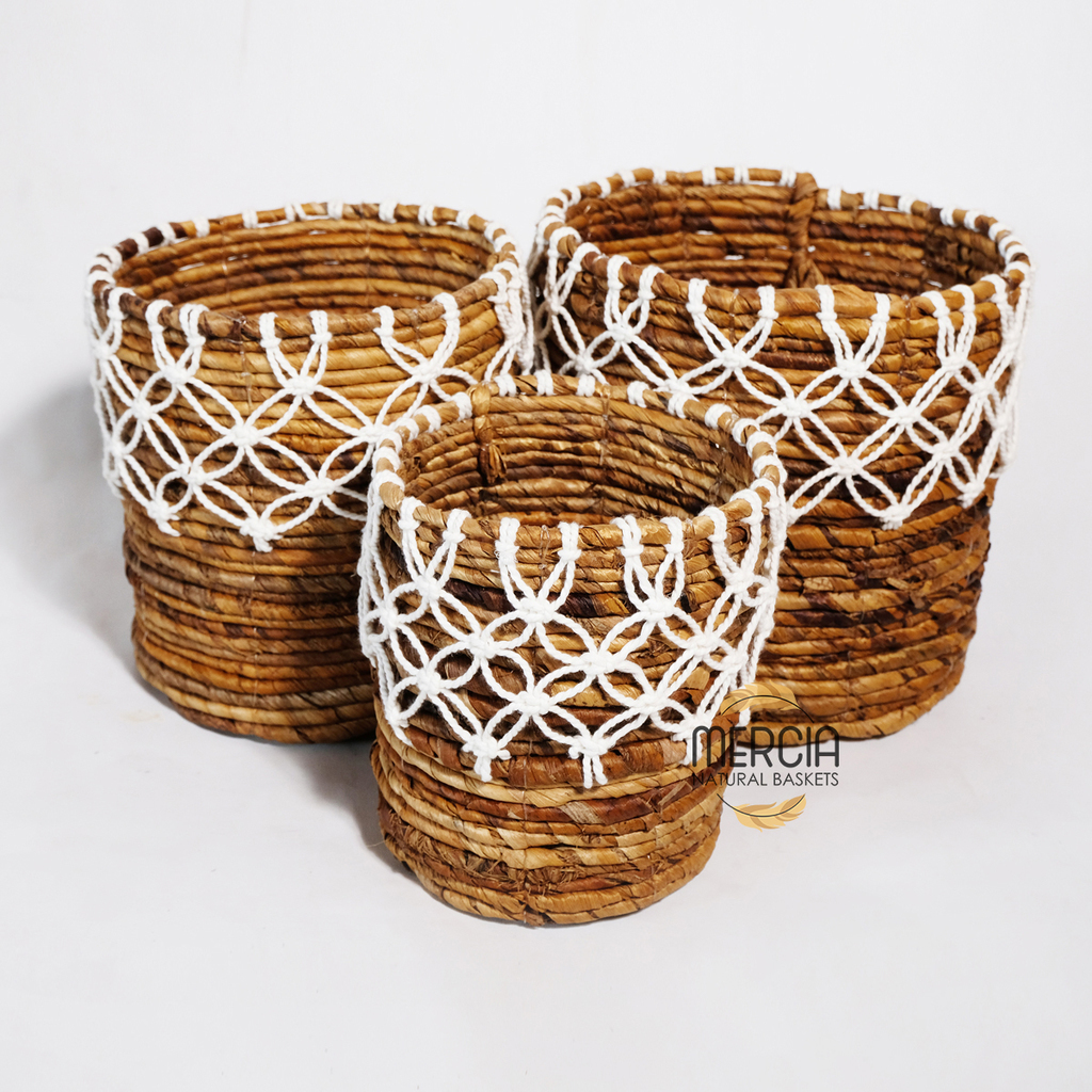 Basket banana leaf + macrame 88