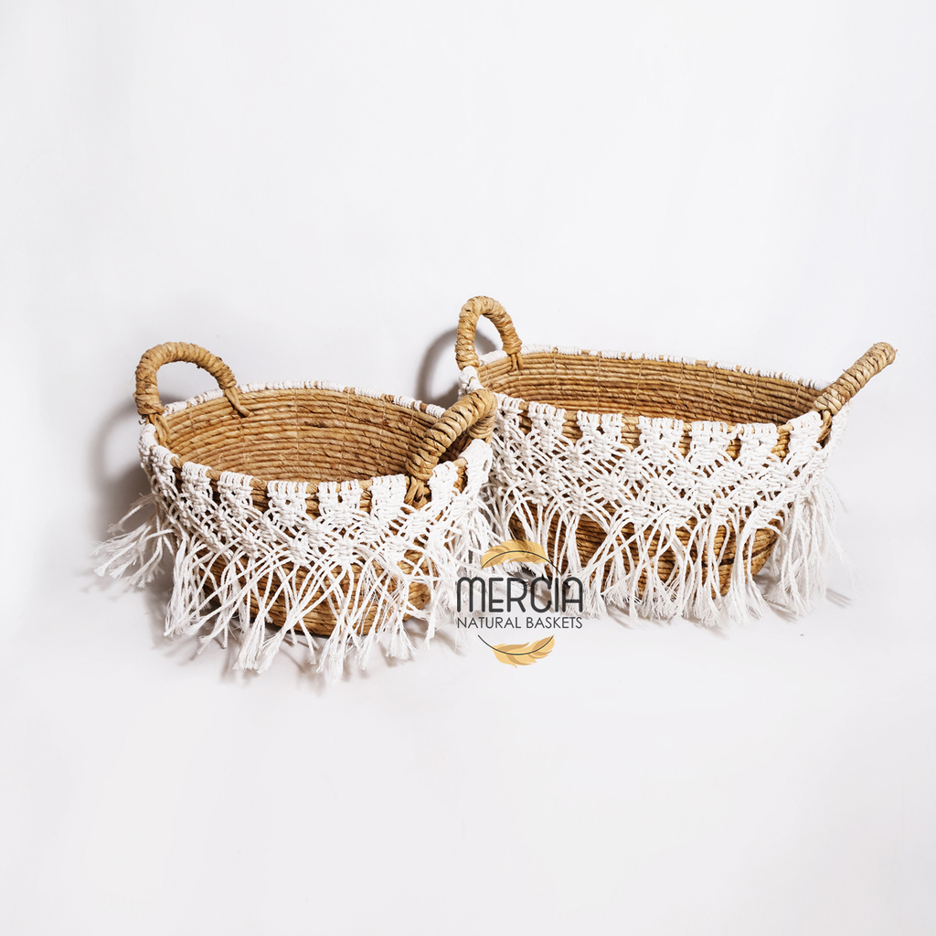 Basket banana leaf  + macrame 105