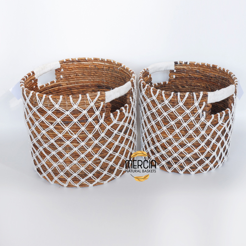 Basket banana leaf + macrame 155