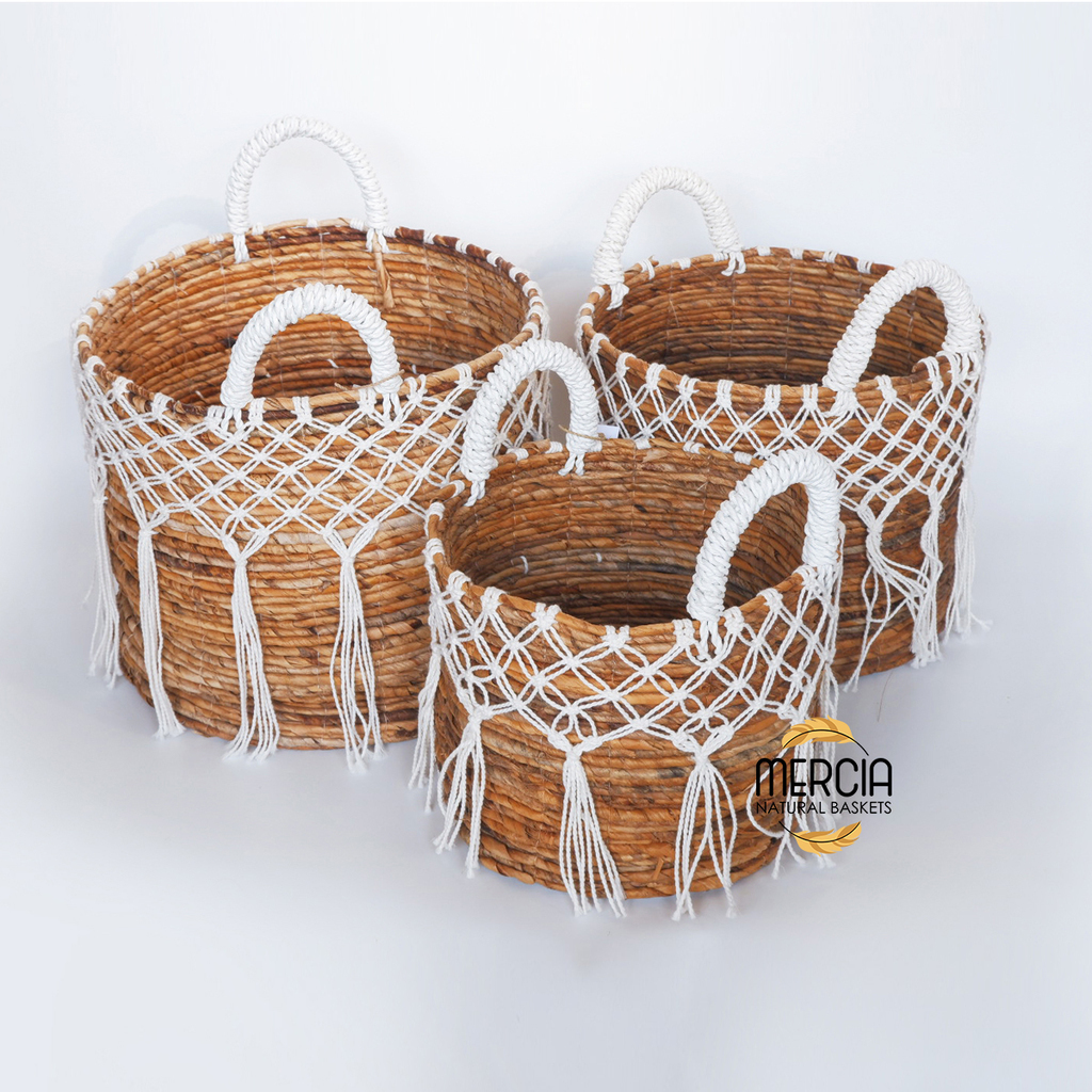 Basket banana leaf + macrame 157