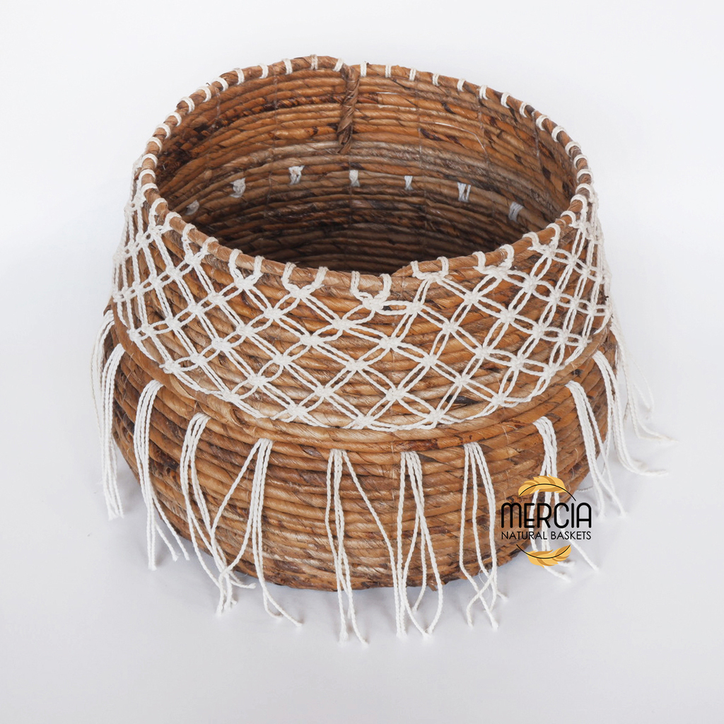 Basket banana leaf + macrame 158