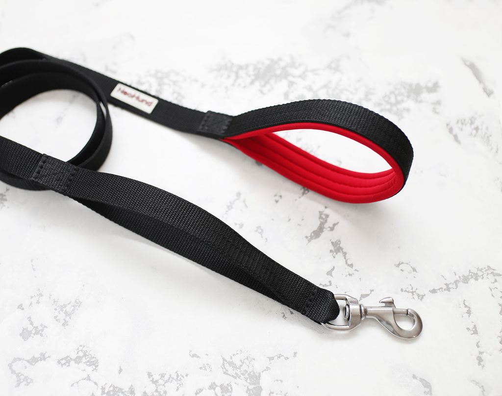 Поводок Double Control, чёрный/красный