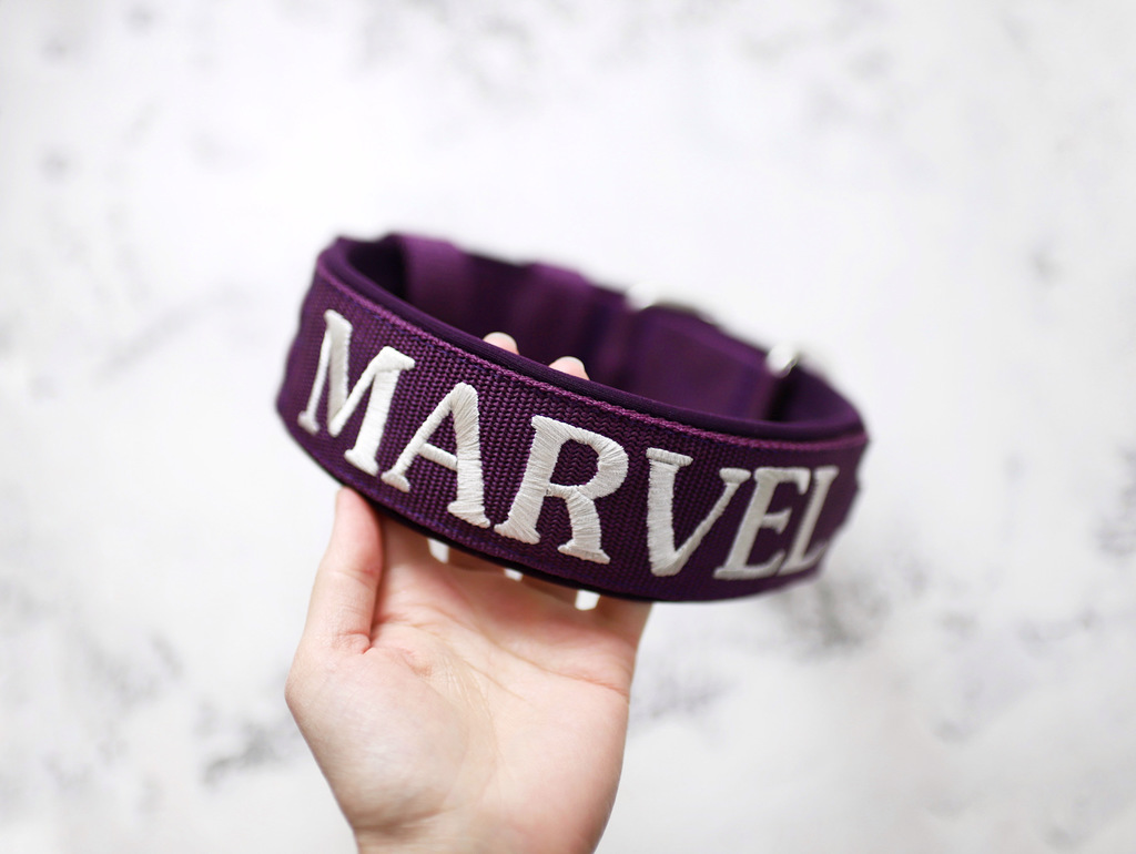 Ошейник For Motion с вышивкой, слива/жемчужный