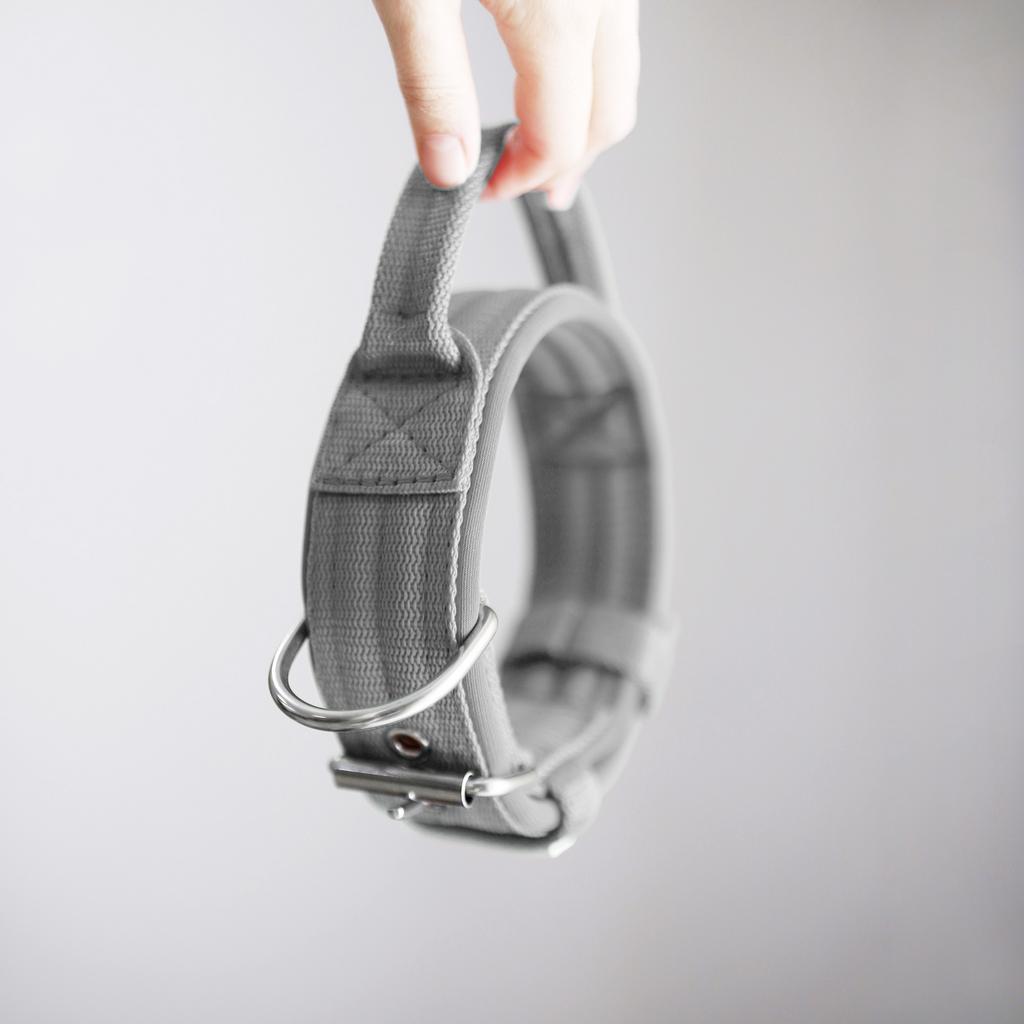 Ошейник For Motion с ручкой, белое серебро/серый