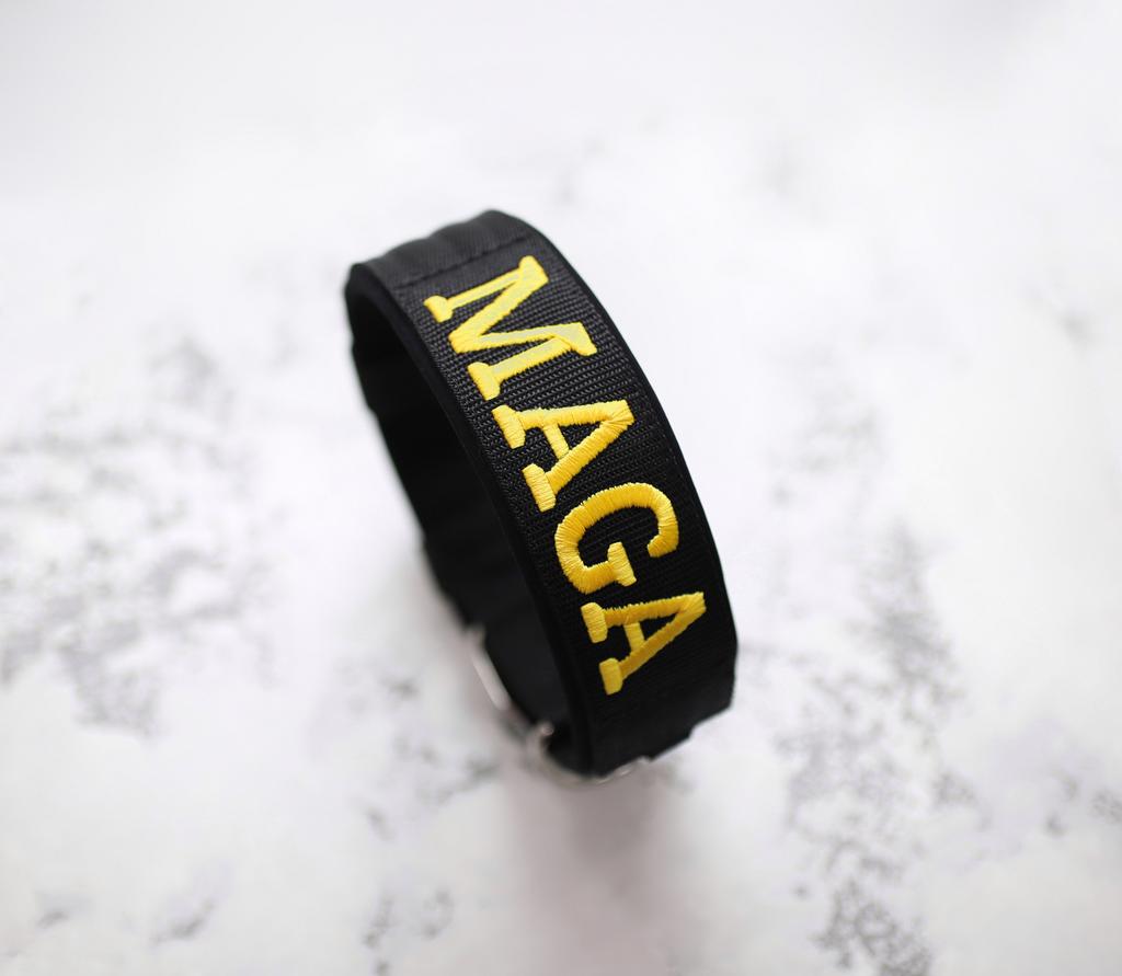 Ошейник For Motion с вышивкой, чёрный/жёлтый