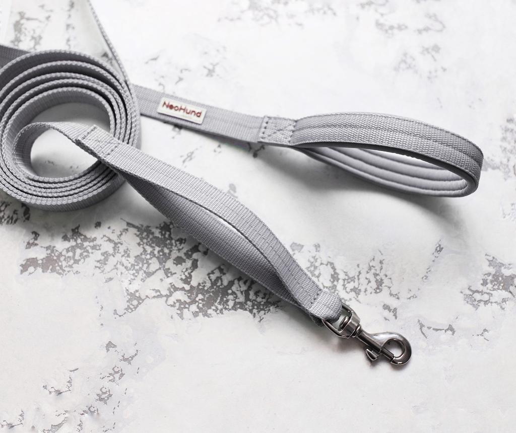 Поводок Double Control, белое серебро/серый