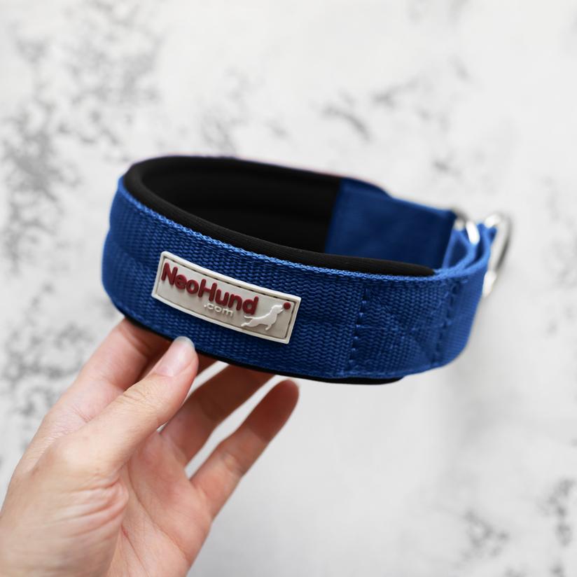 Ошейник-мартингейл Slip, синий/чёрный