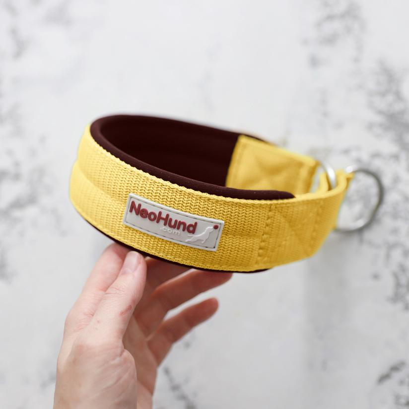 Ошейник-мартингейл Slip, жёлтая дыня/шоколад